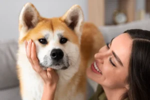 Lifestyle of person creating content with their pet